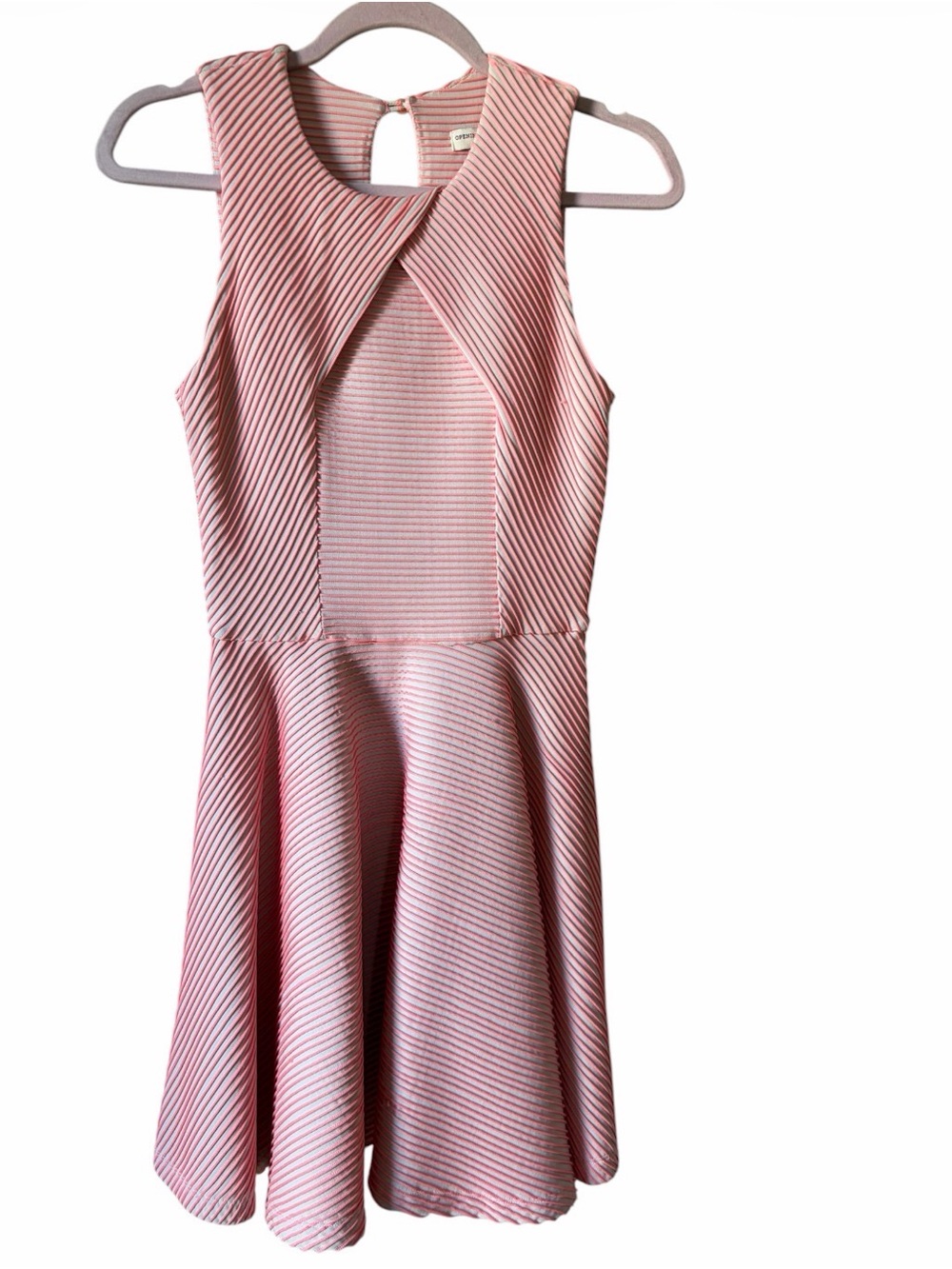 Opening Ceremony Pink Striped Sleeveless Fit & Flare Dress